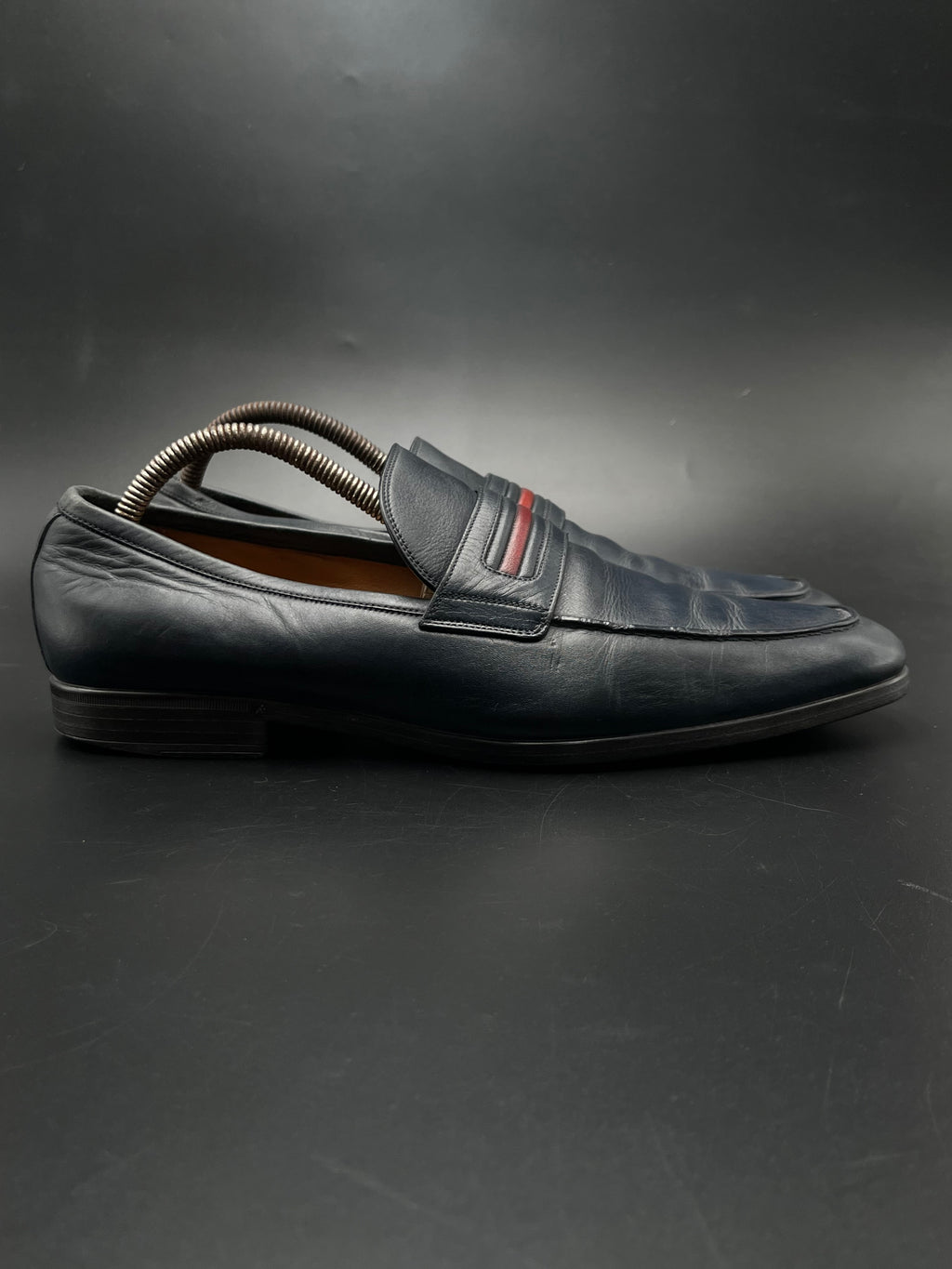 Gucci Cirano Luxury Navy Leather Loafers