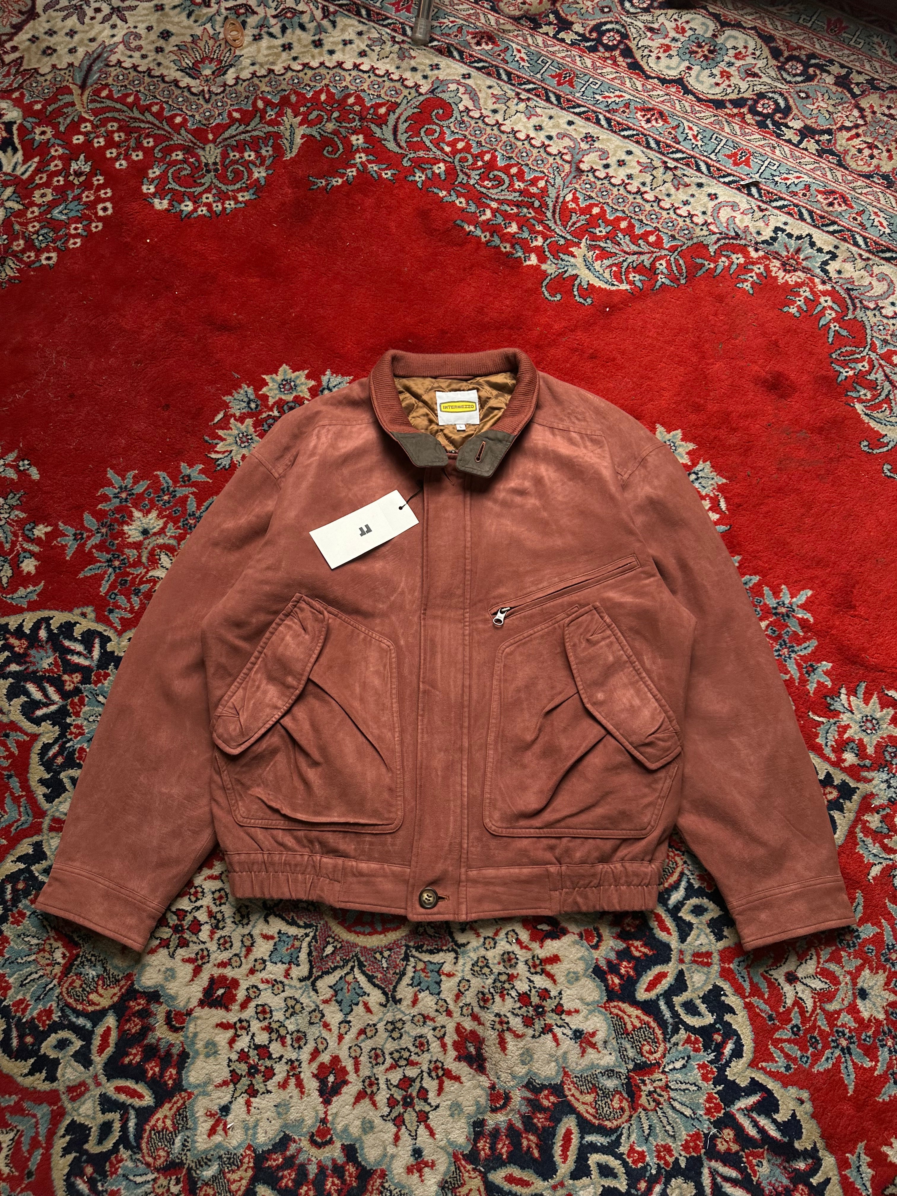 INTERMEZZO RELAXED SUEDE HARRINGTON JACKET - M