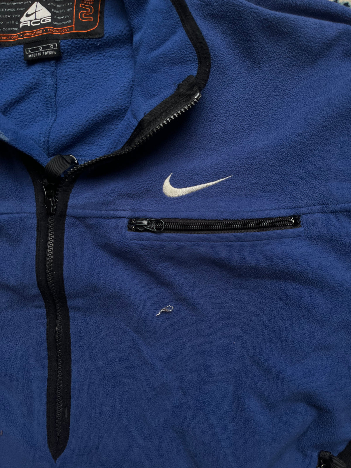 Vintage Nike ACG Thermal Layer 2 Blue Fleece Quarter-Zip
