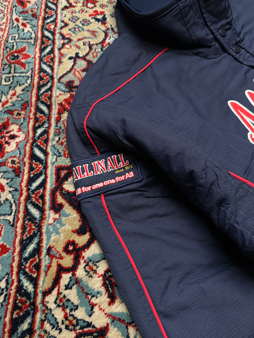 ALL IN ALL VINTAGE RELAXED FIT VARSITY JACKET