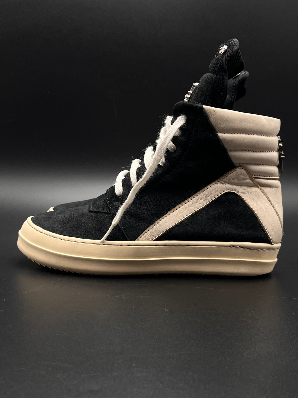 RICK OWENS X CHROME HEARTS GEOBASKETS SUEDE/LEATHER
