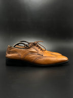 BEEHIVE TAN LEATHER WINGTIP OXFORD BROGUE SHOES - 44