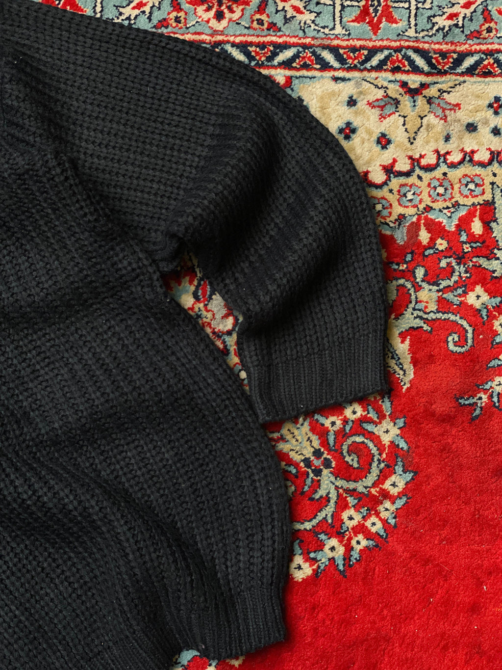 VINTAGE Black Knitted Relaxed fit ZIP CARDIGAN