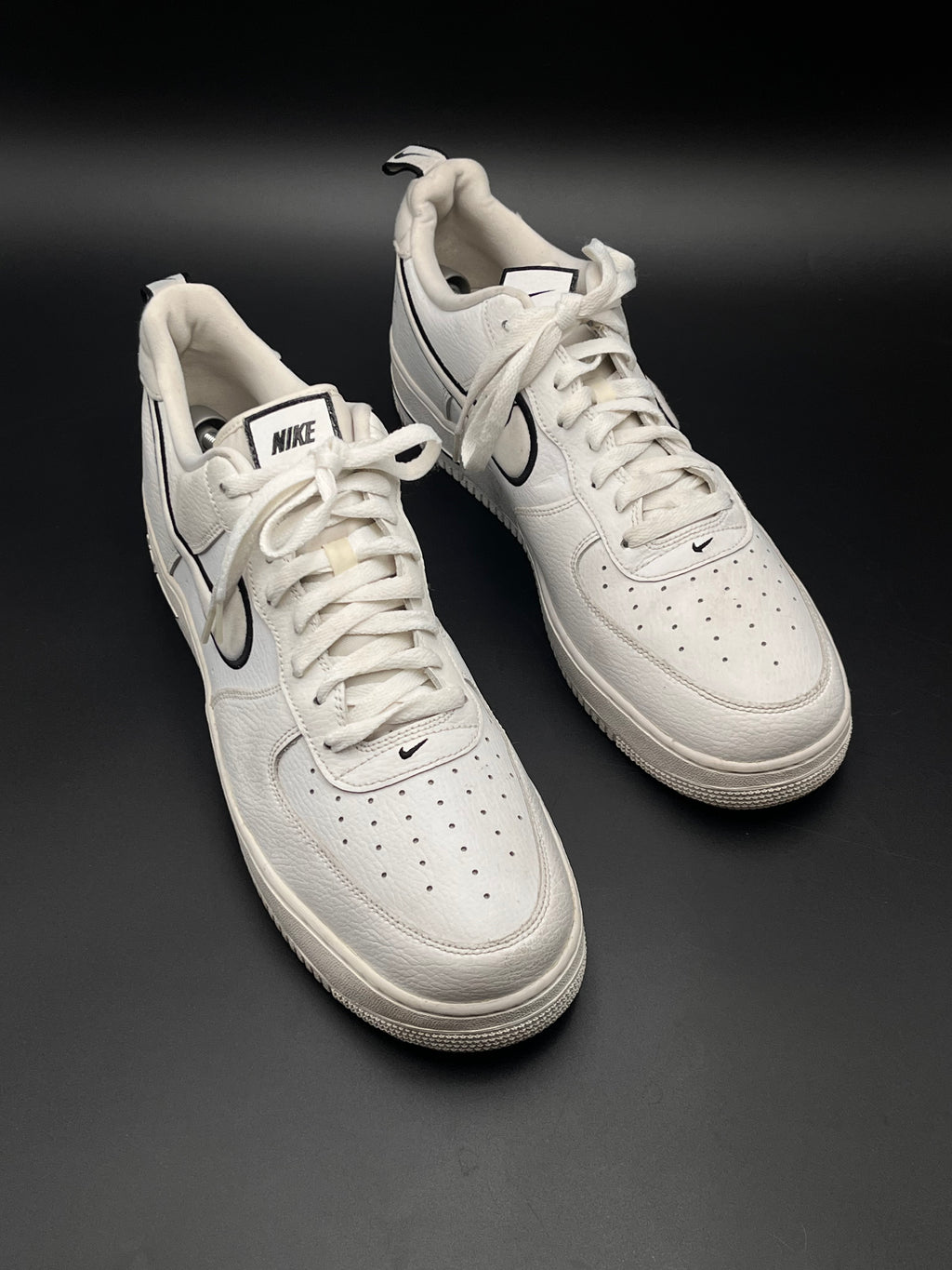 NIKE AIR FORCE 1s WHITE/BLACK