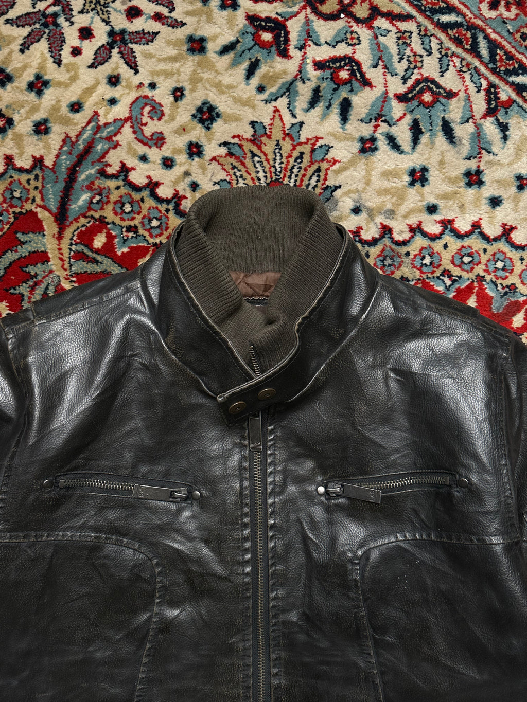 LEGEND & SOUL VINTAGE SLIM FIT LEATHER JACKET