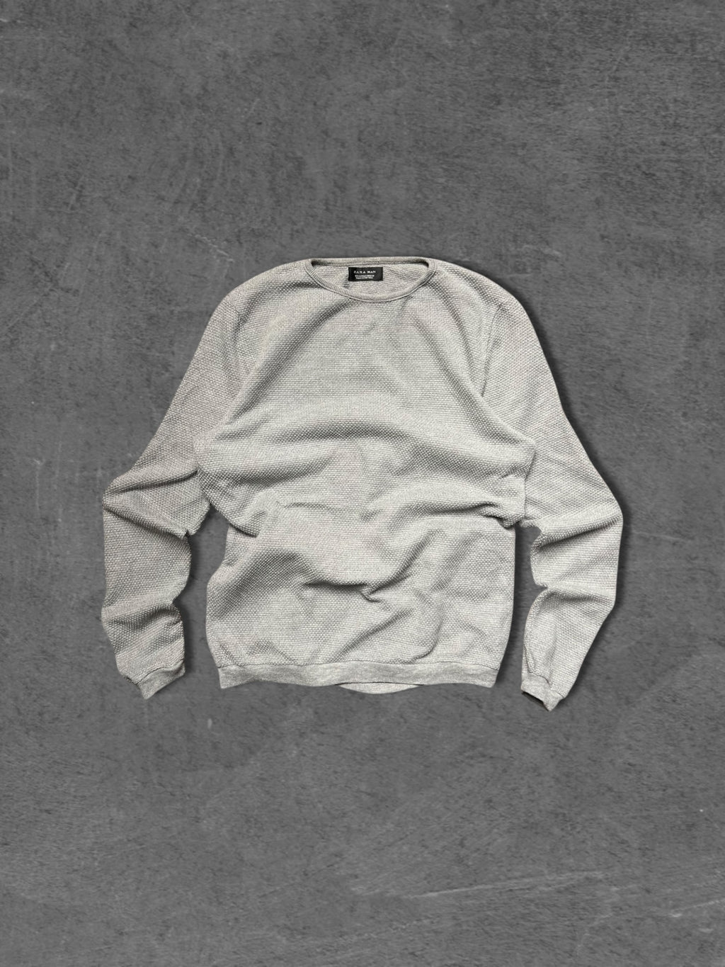 ZARA GREY KNITTED FULL SLEEVE TEE