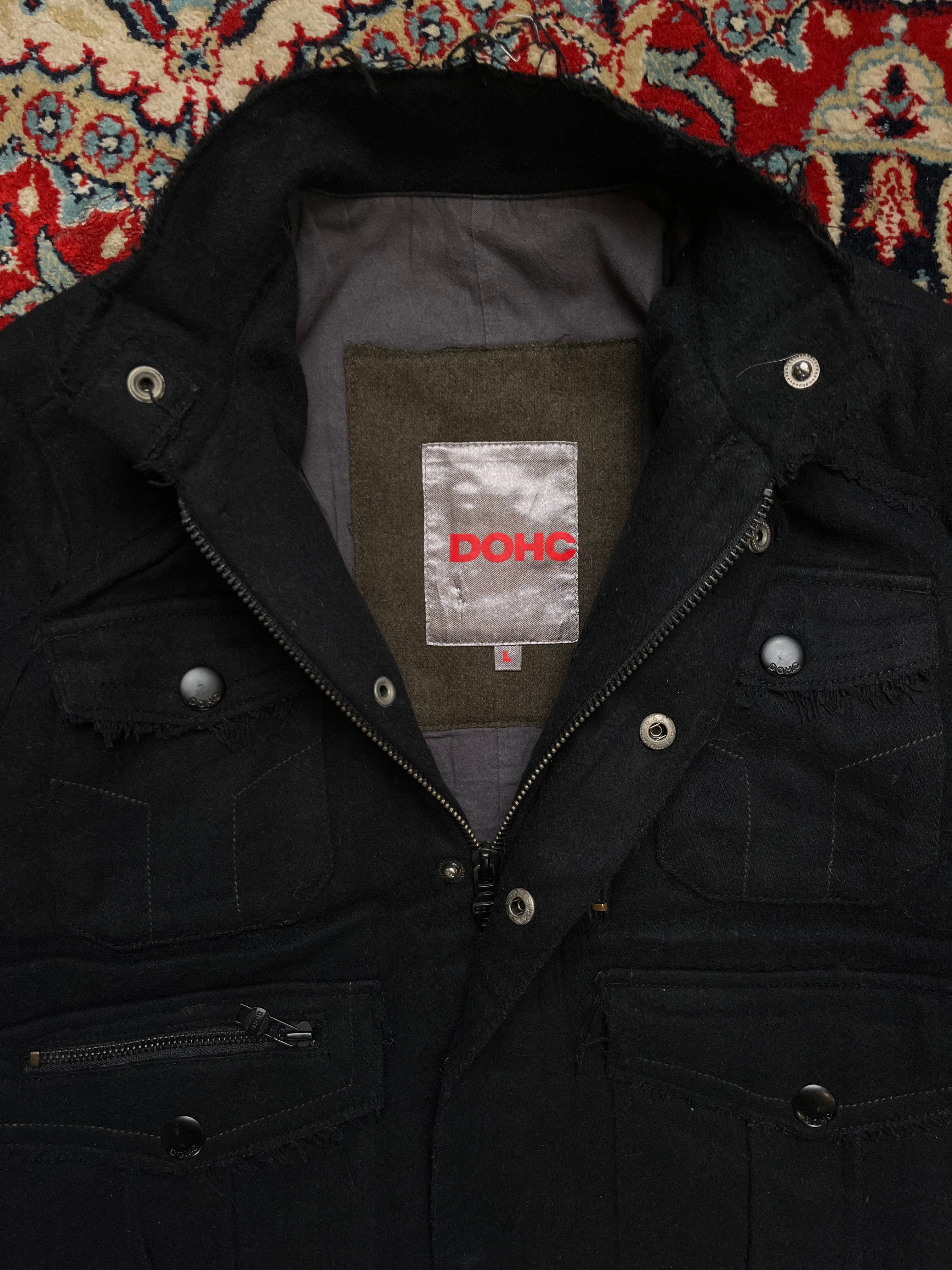 DOHC Black Wool Biker Jacket