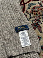 POLO RALPH LAUREN GREY CABLE KNIT SCARF