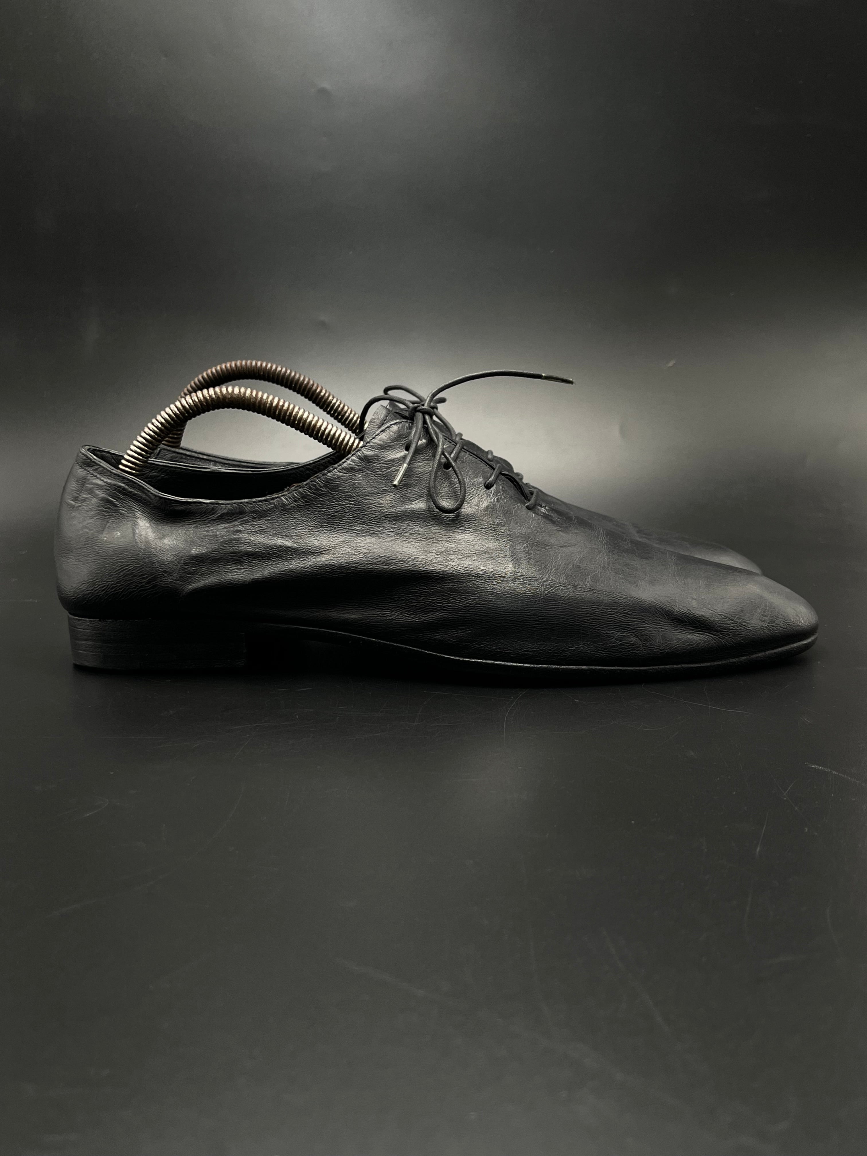 Berluti Alessandro Nero Grigio Black Leather Sleek Lace Up Oxfords