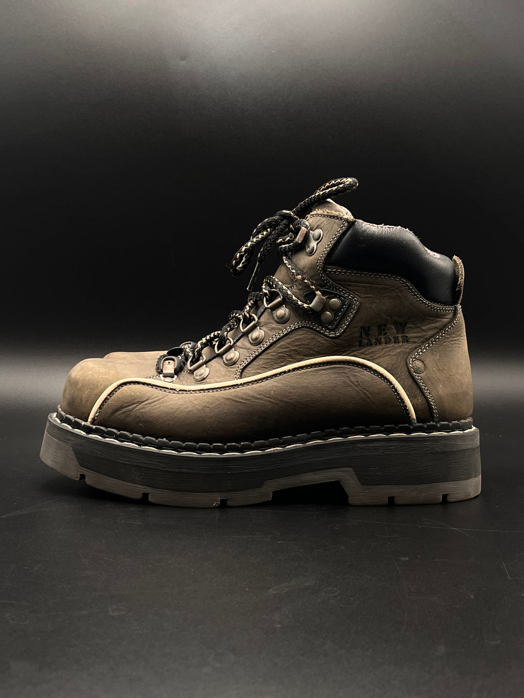 New Lander Men's Leather Chunky Boots