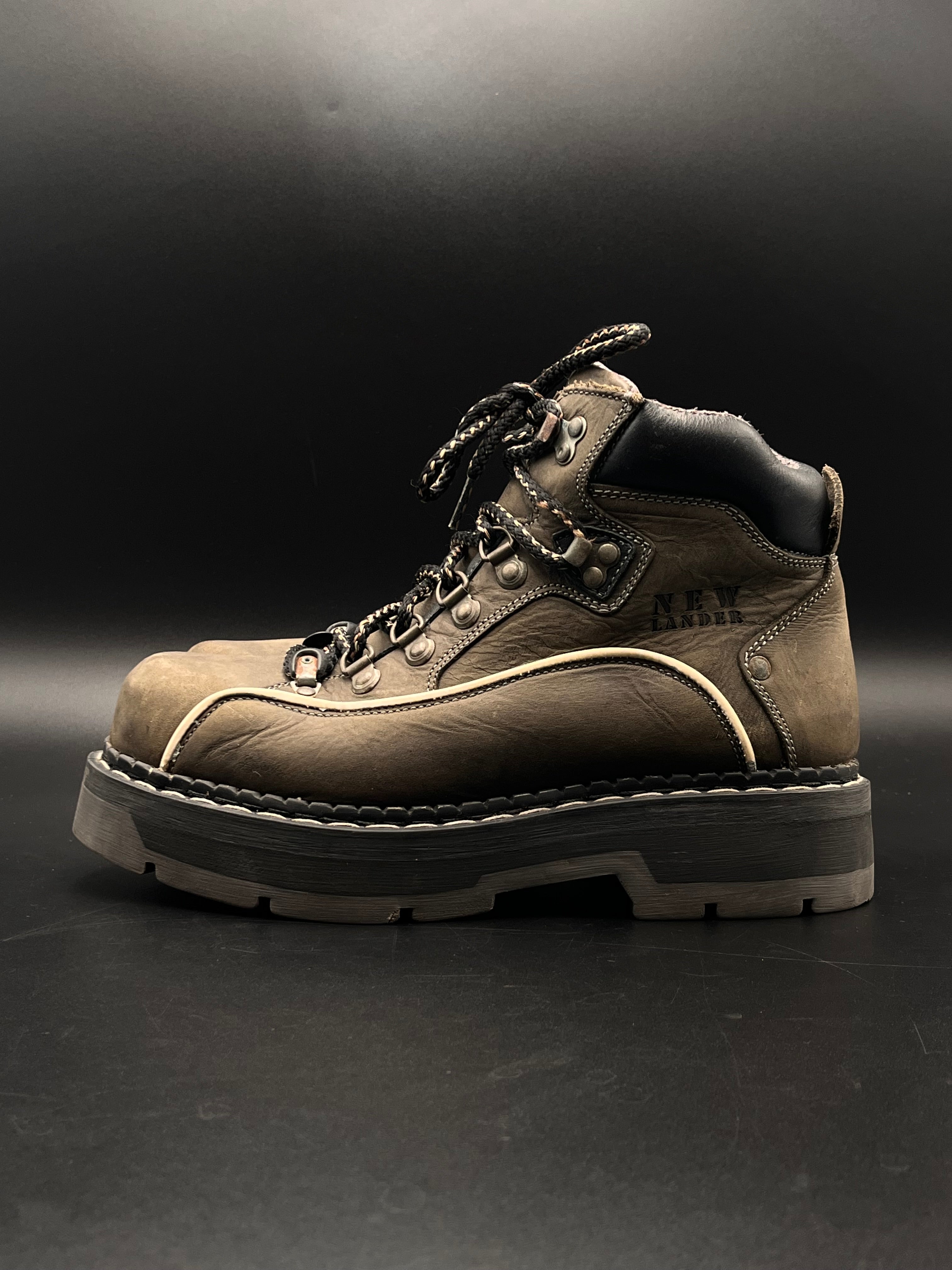 New Lander Men's Leather Chunky Boots