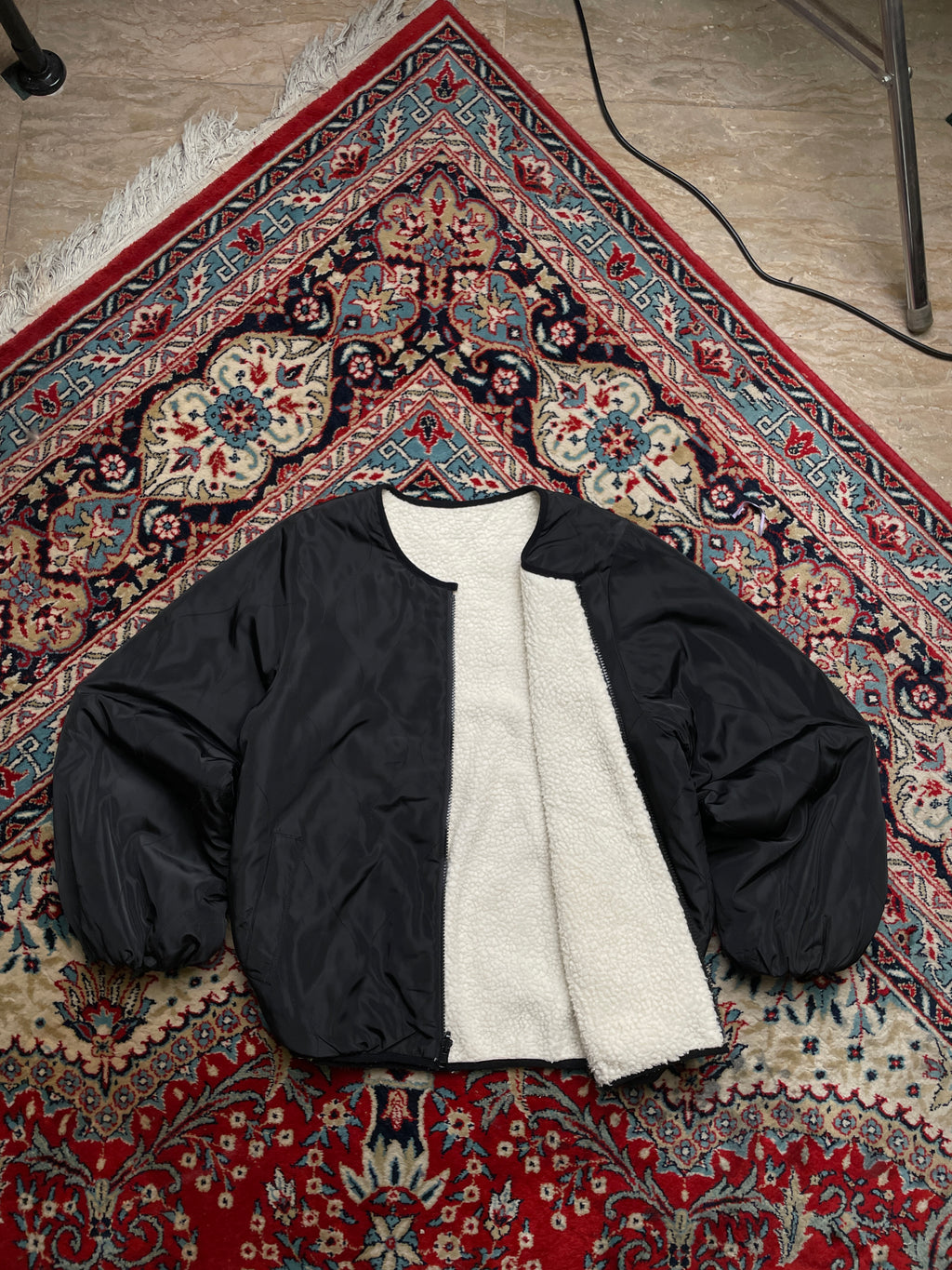 Retro Girl Reversible Sherpa/Nylon Bomber Jacket