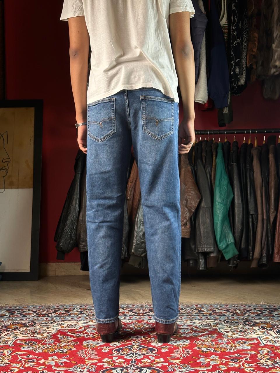NEXT DENIM GOODS CO WASHED BLUE STRAIGHT FIT DENIM JEANS - 32