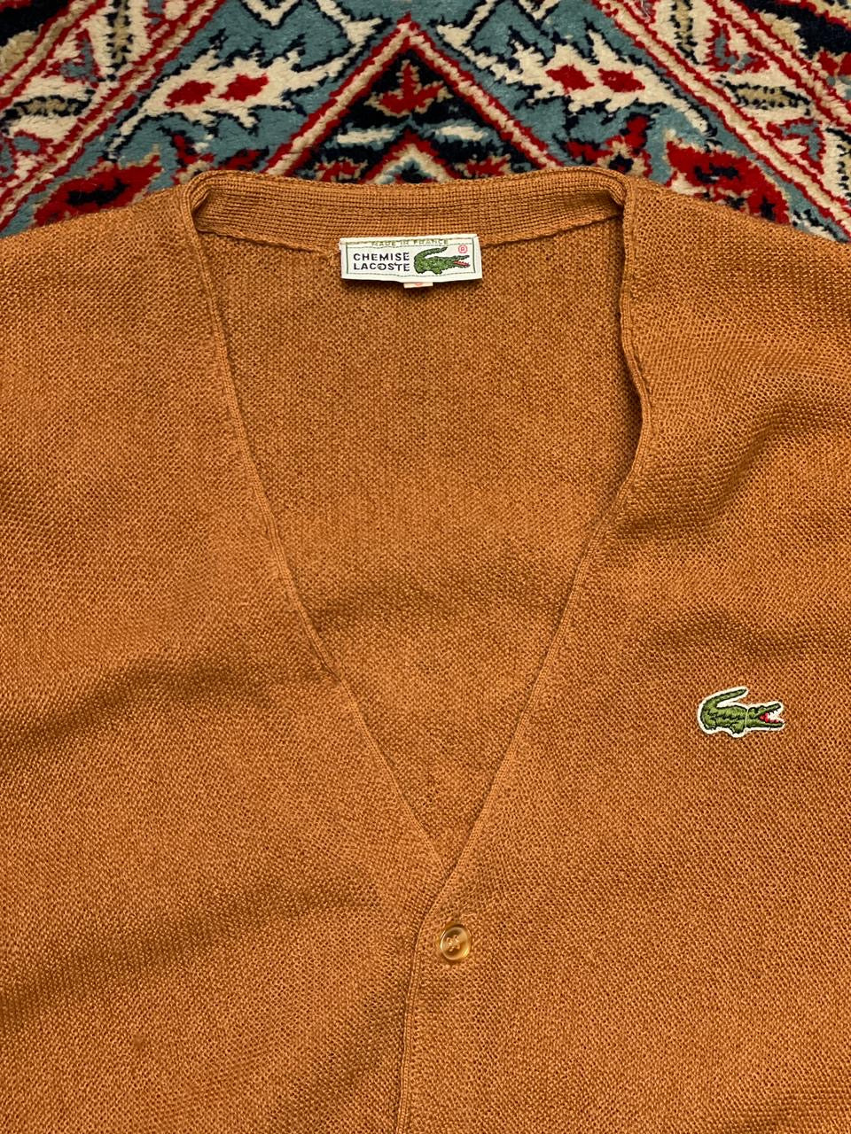 Lacoste VINTAGE RELAXED FIT WOOL CARDIGAN
