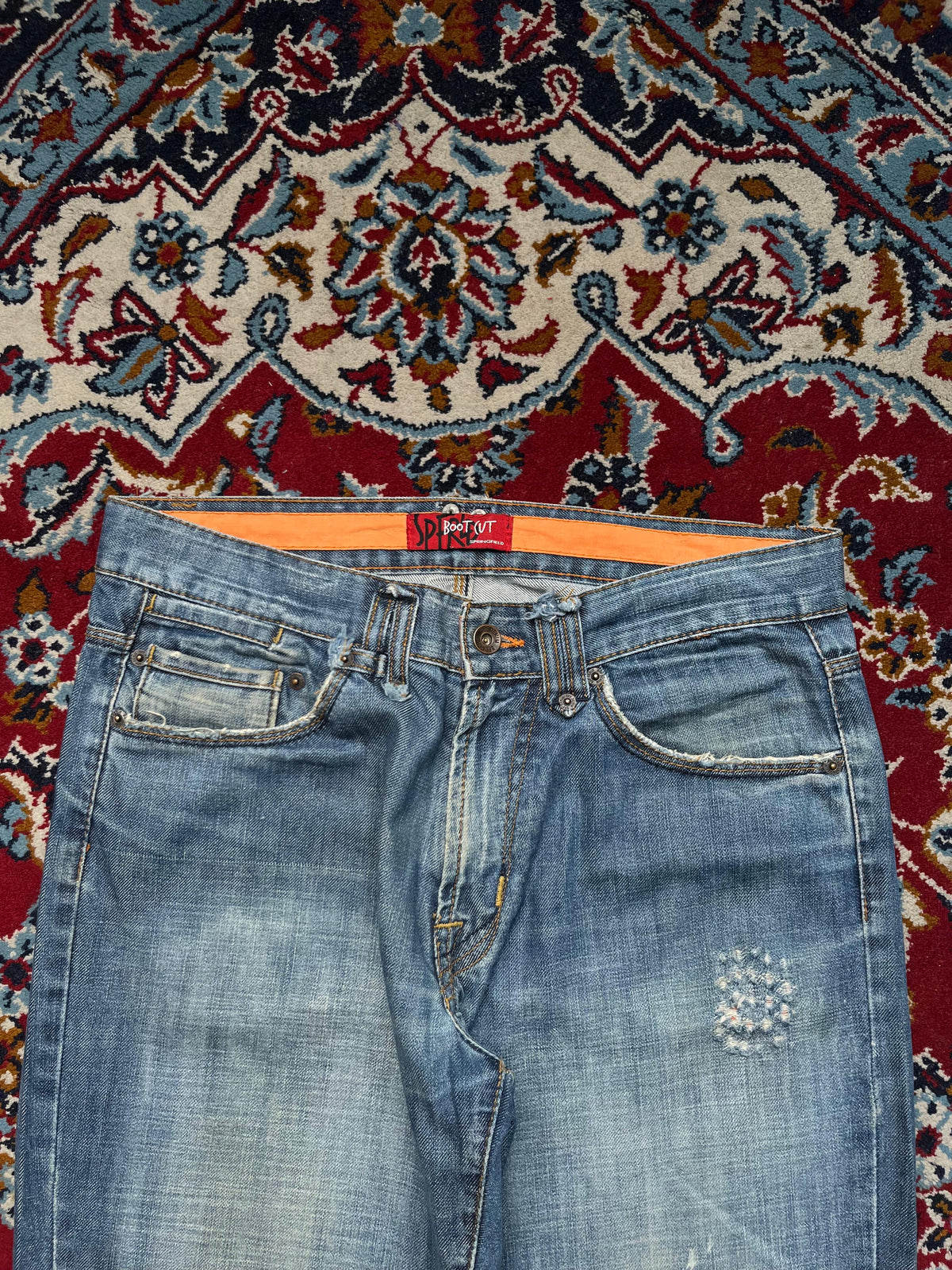 Vintage Springfield Distressed Flap Pocket Bootcut Jeans – 32