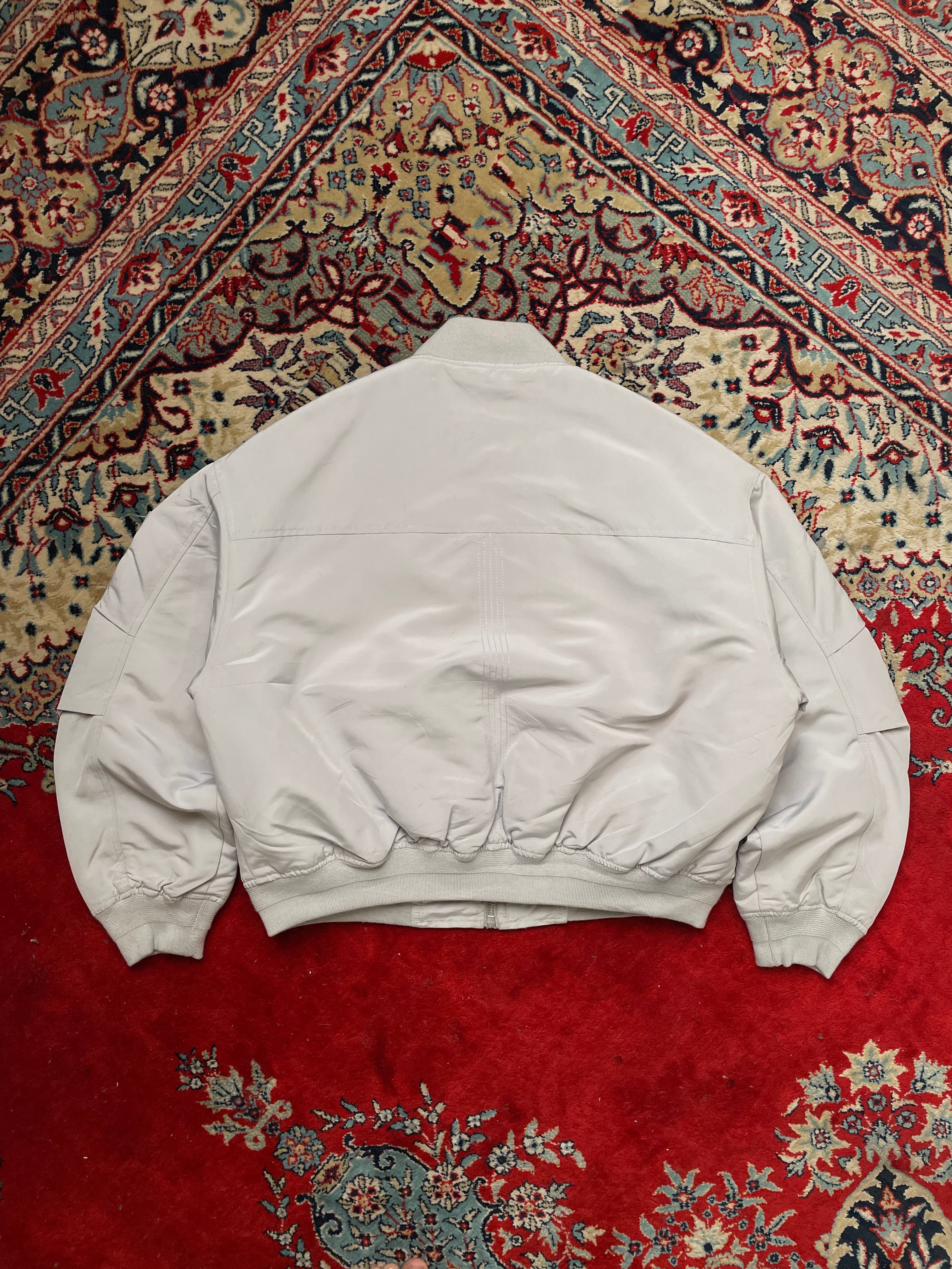 Codegraphy Grey Relaxed Boxy Cropped Bomber jacket