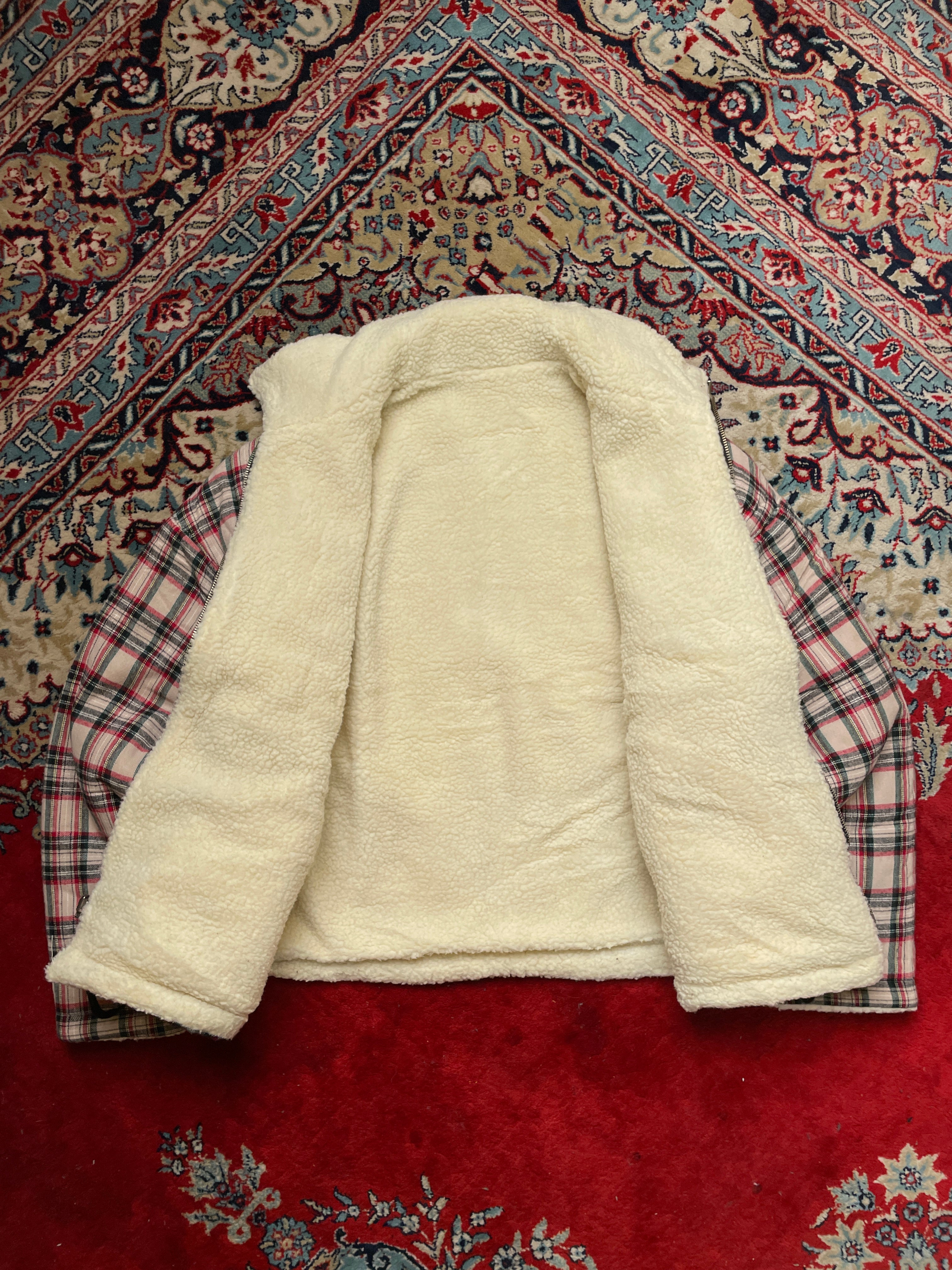 VINTAGE CHECKERED reversible sherpa RELAXED FIT jacket