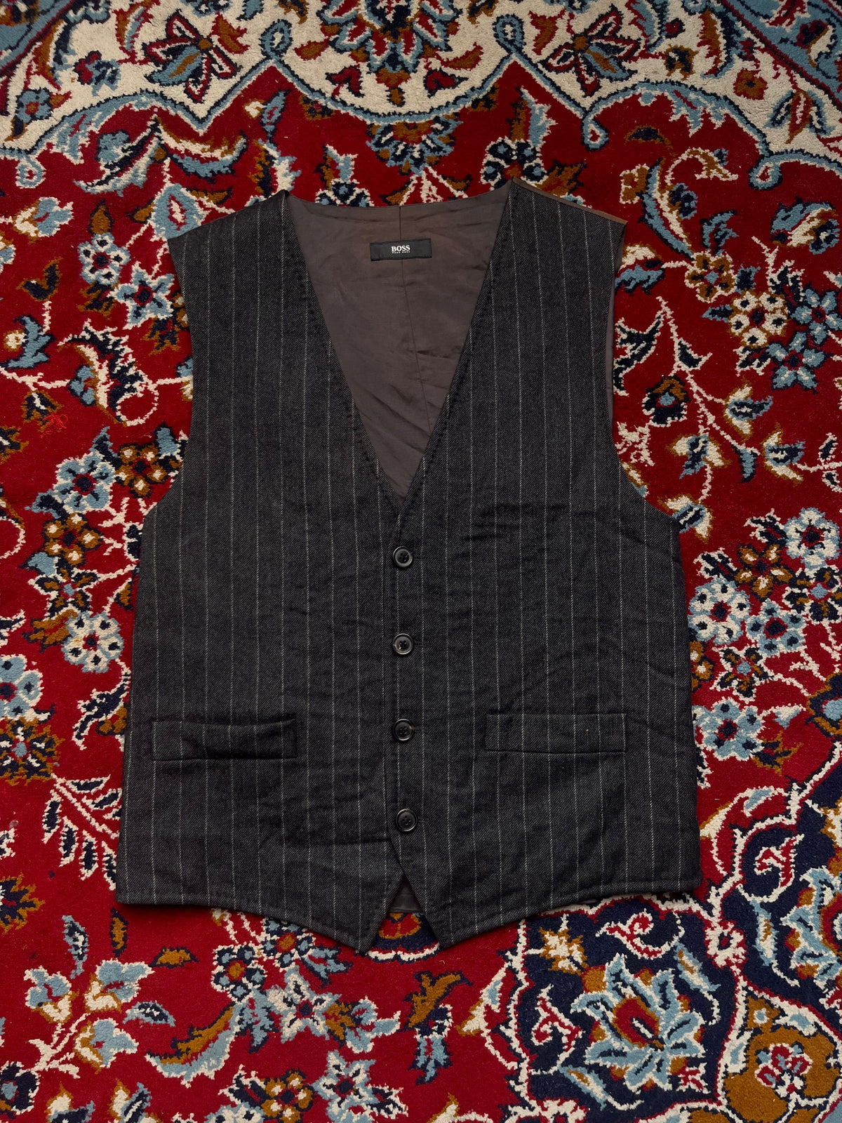 Hugo Boss Black Label Wool-Blend Pinstripe Suit Vest - M