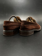 Brecos Men's Dark Brown Suede Penny Loafers