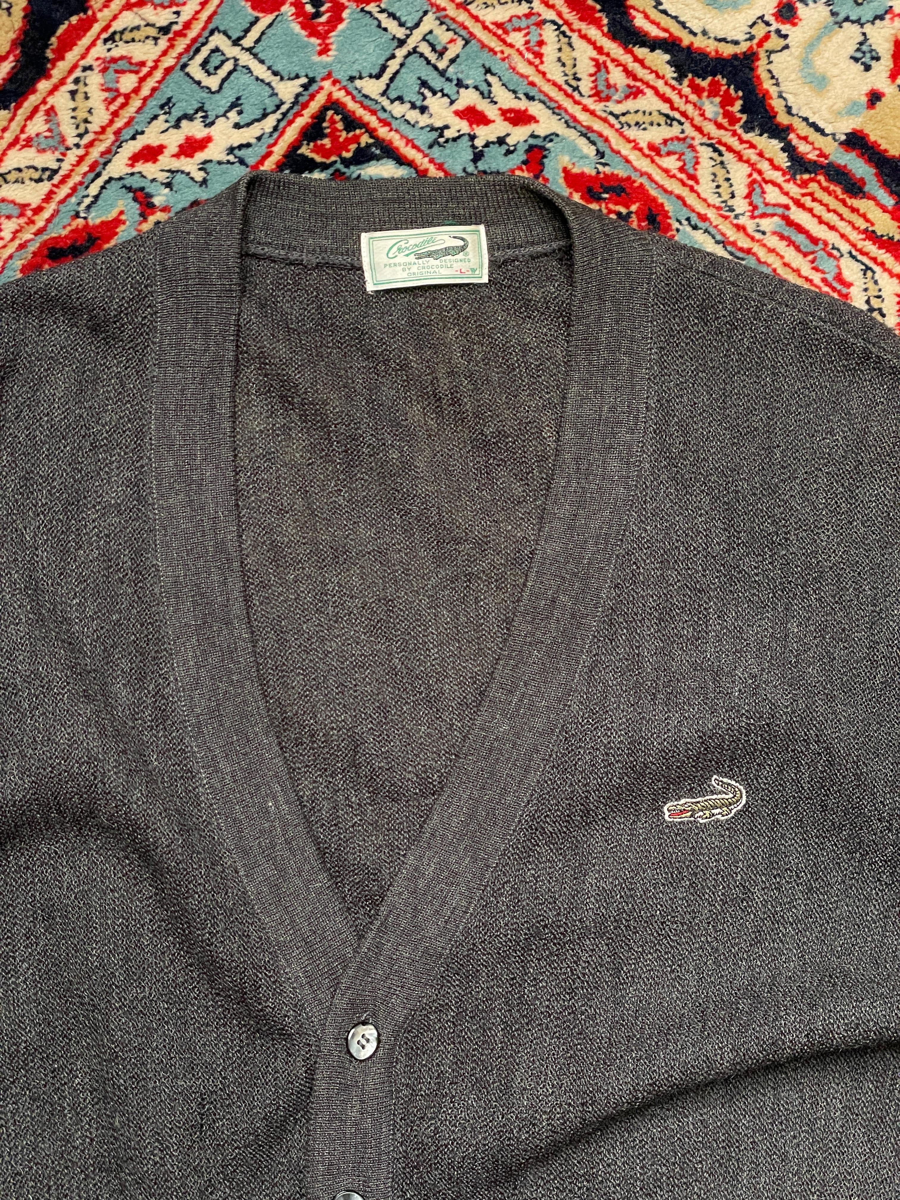 Crocodile Relaxed fit vintage wool Cardigan