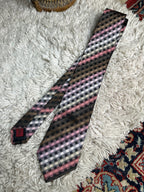 Paul Smith 100% Polyester Tie Multicolor Check Pattern Designer Necktie