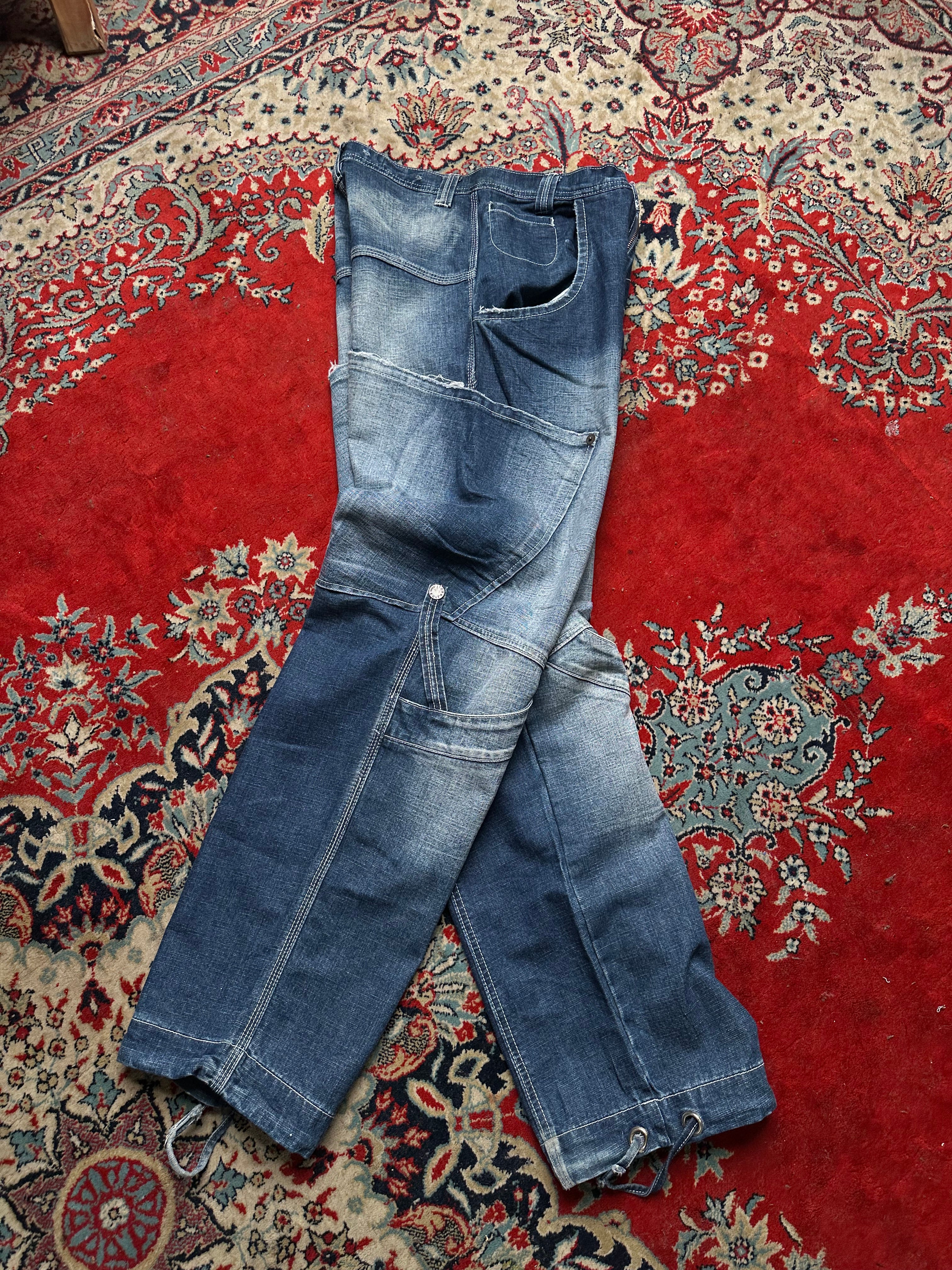 KULT Panelled BAGGY NON STRETCH DENIM CARGOS