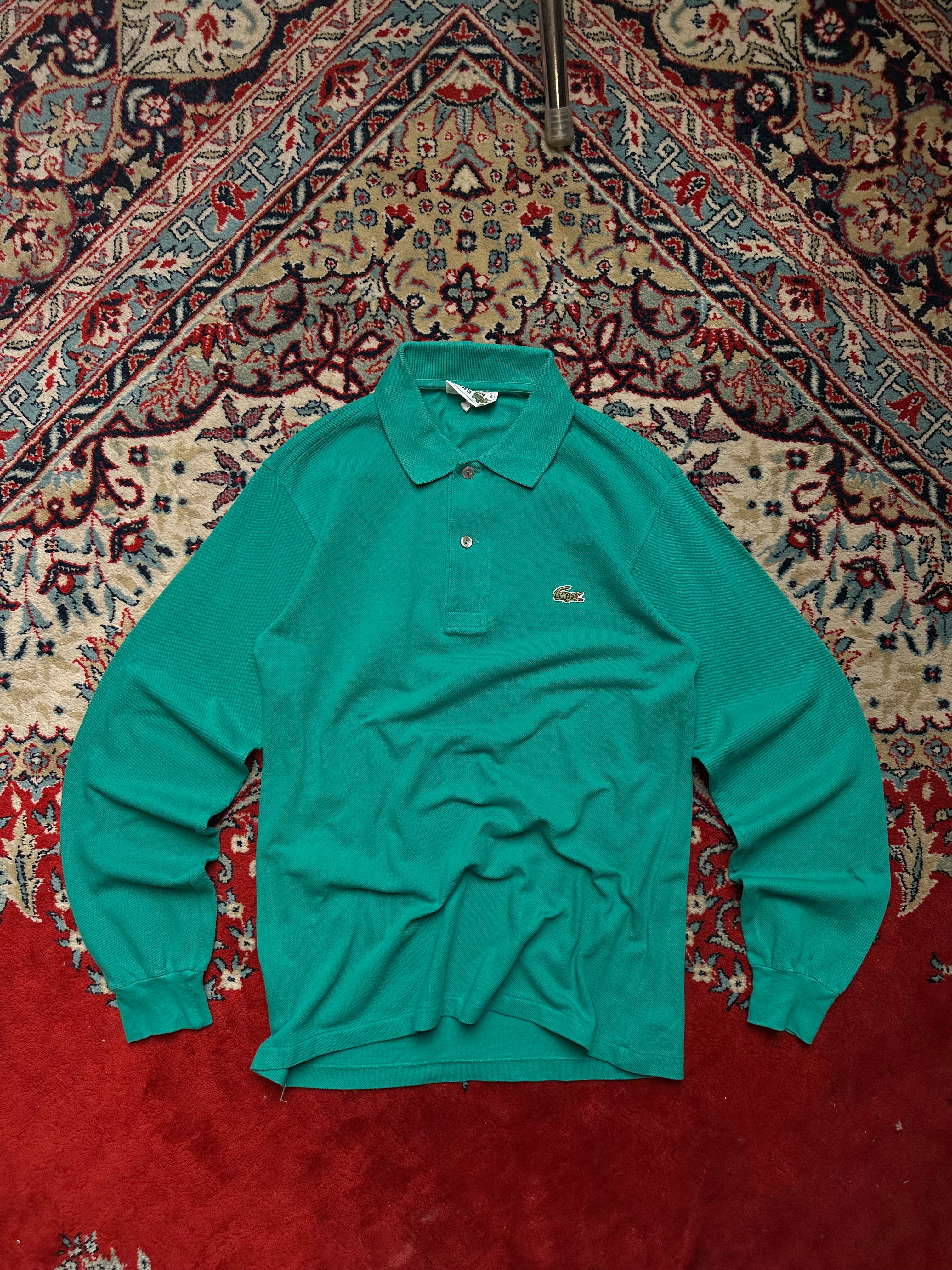 Lacoste Vintage full sleeve Sage green polo