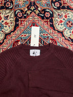 N. J Ribbed Knit Raglan Crewneck Sweater