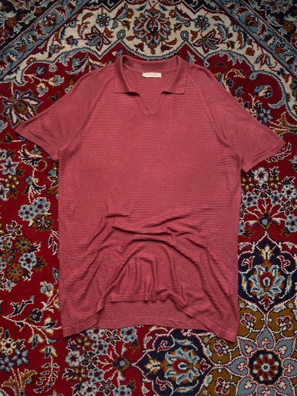 Aron Imani Open-Collar Knitted Polo TEE - L