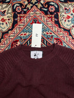 N. J Ribbed Knit Raglan Crewneck Sweater