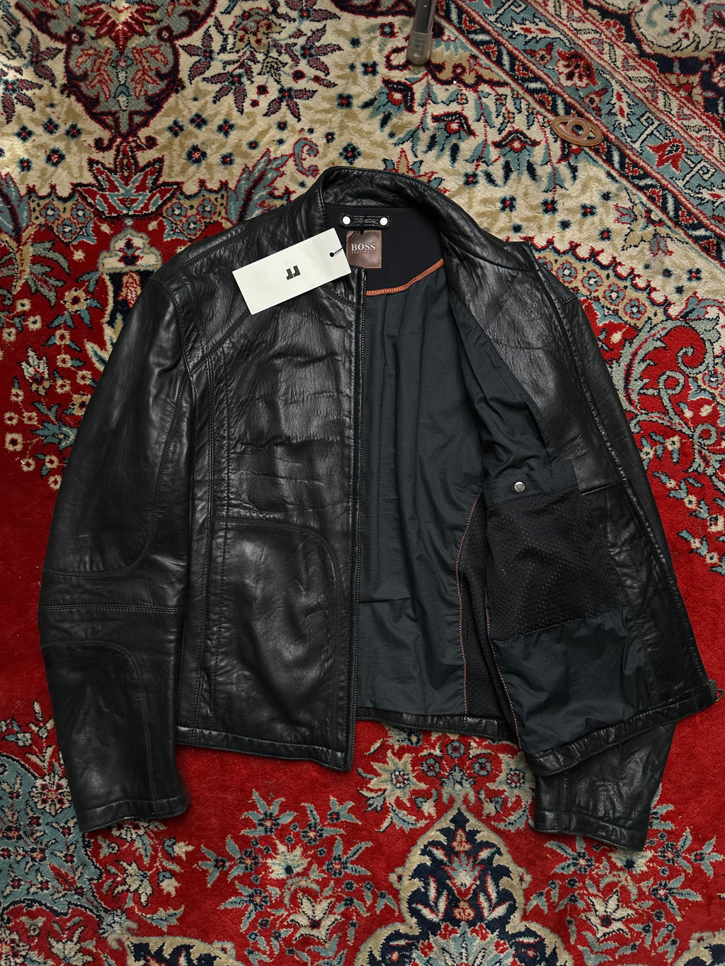 HUGO BOSS SLIM FIT LEATHER BIKER JACKET