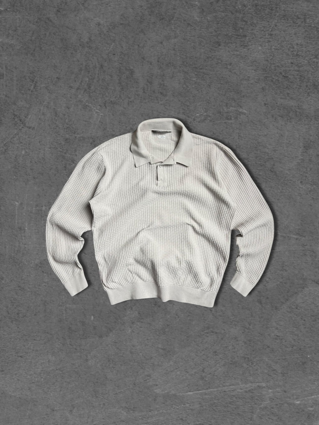 PRIMARK WAFFLE KNIT FULL SLEEVE POLO