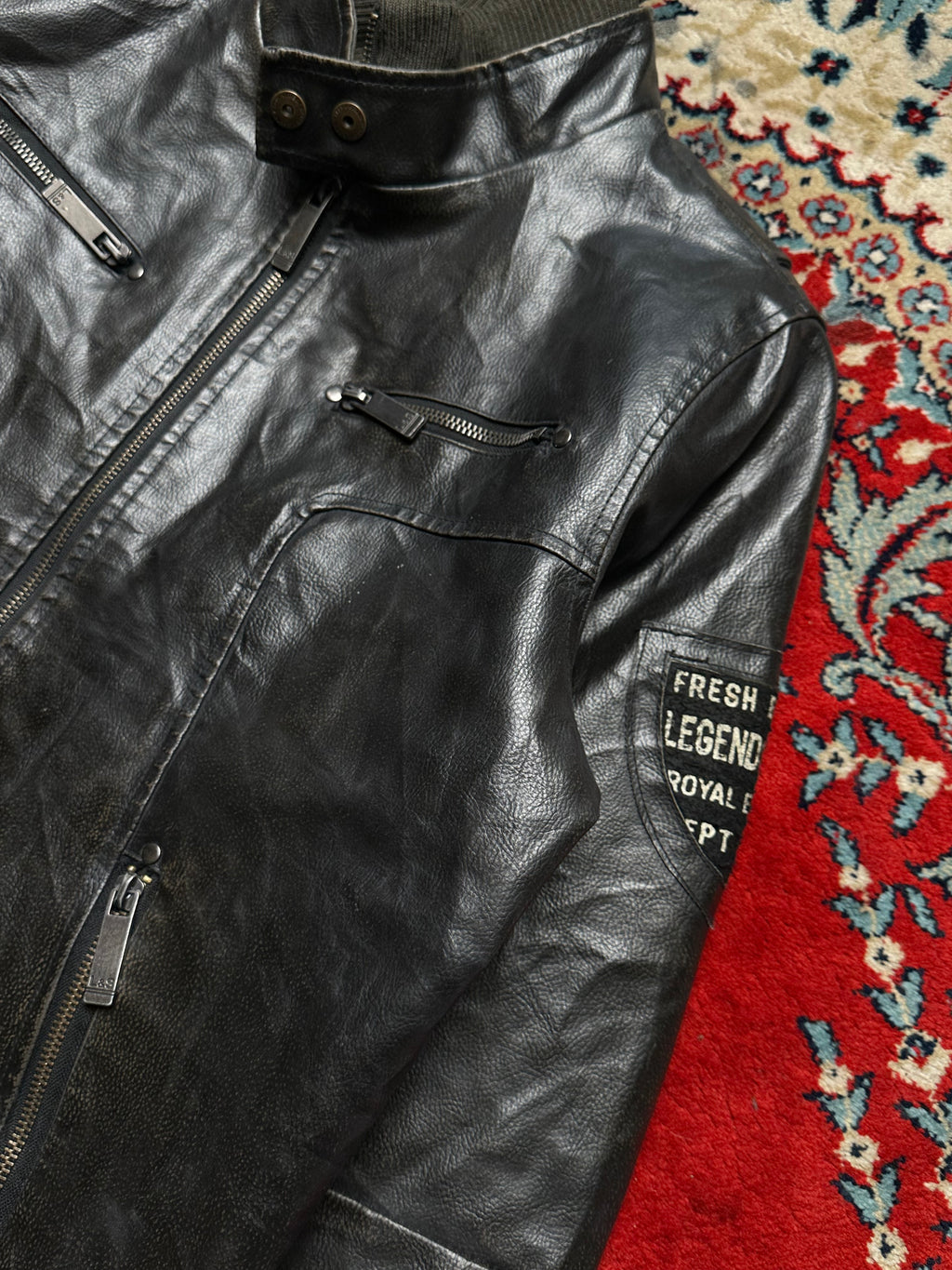 LEGEND & SOUL VINTAGE SLIM FIT LEATHER JACKET