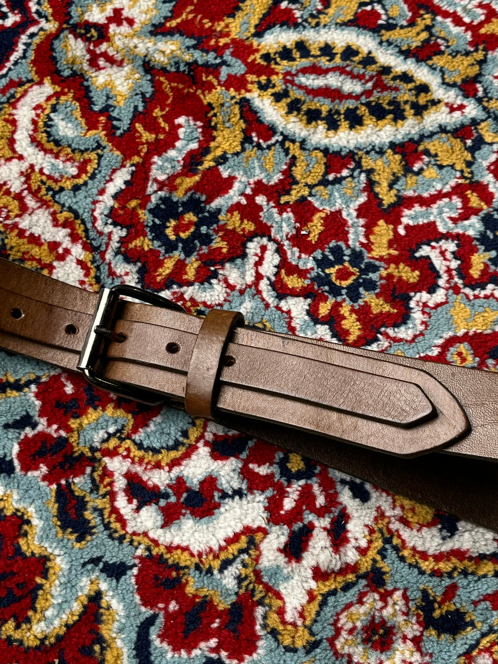 Marc O'Polo Brown Leather Dual Layer Wrap Belt O-Ring Studded