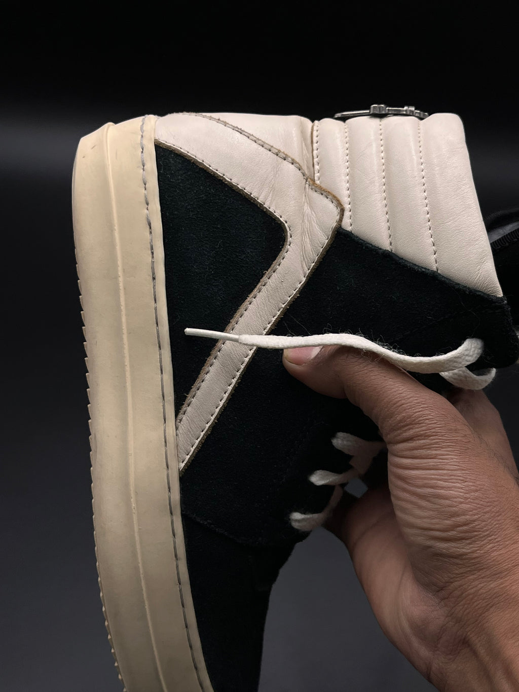 RICK OWENS X CHROME HEARTS GEOBASKETS SUEDE/LEATHER