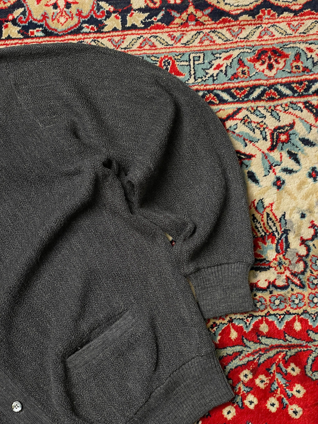 Crocodile Relaxed fit vintage wool Cardigan