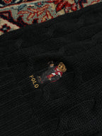POLO RALPH LAUREN BLACK CABLE KNIT MUFFLER