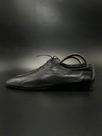 Berluti Alessandro Nero Grigio Black Leather Sleek Lace Up Oxfords