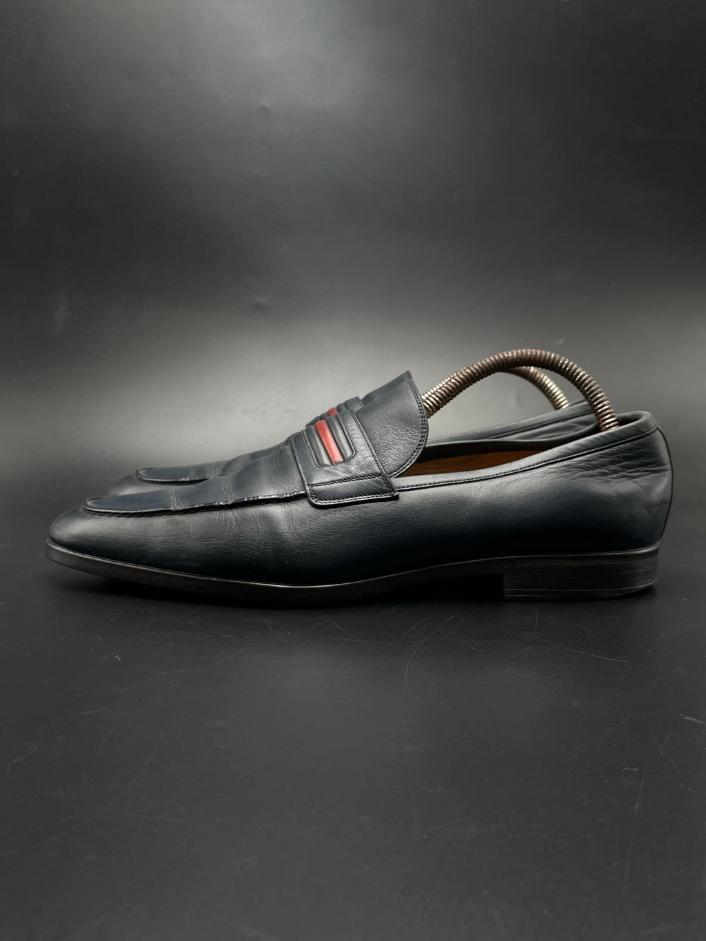 Gucci Cirano Luxury Navy Leather Loafers