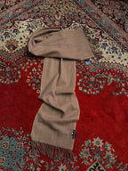 Tommy Hilfiger Brown Pure Wool Fringed Scarf