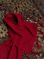 Fendi Burgundy Red Fringe Wool Scarf