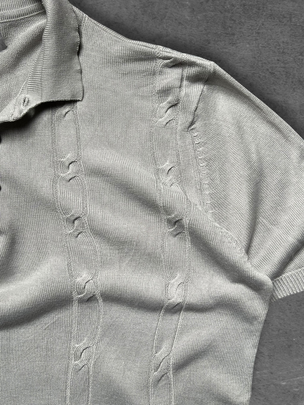 NEW LOOK GREY KNITTED POLO