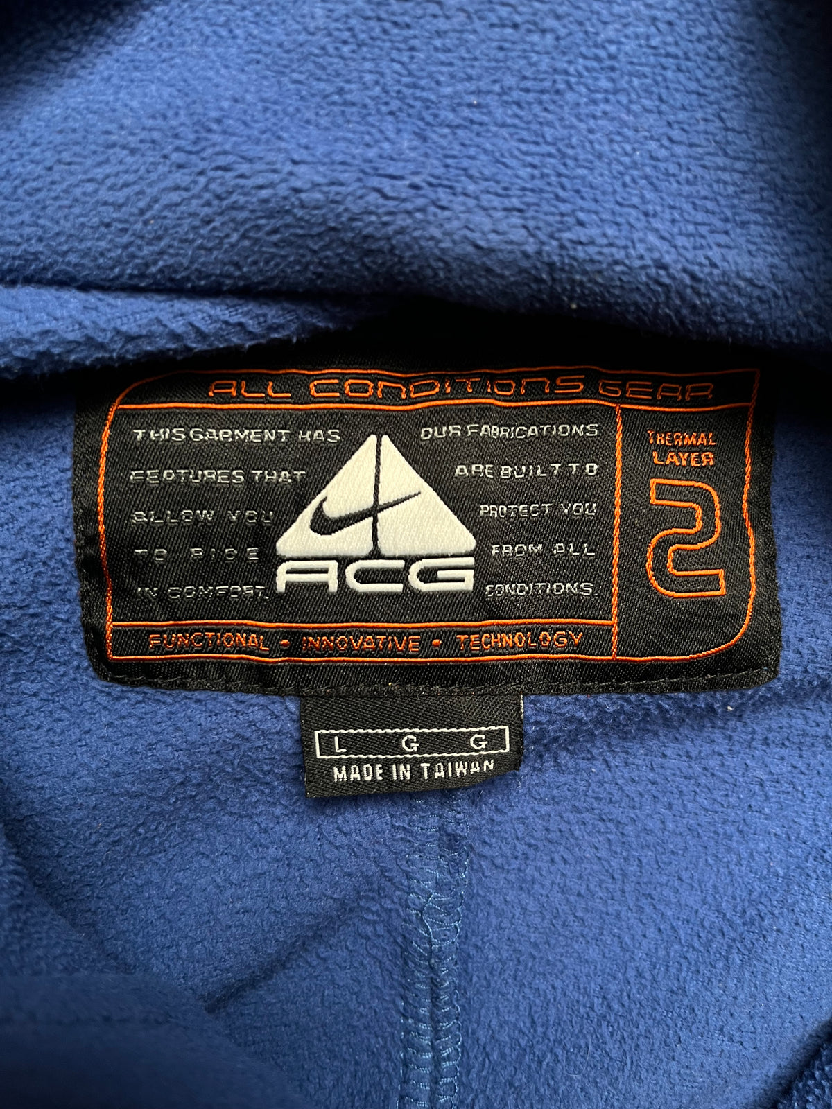 Vintage Nike ACG Thermal Layer 2 Blue Fleece Quarter-Zip