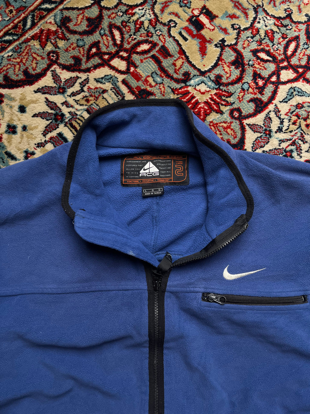 Vintage Nike ACG Thermal Layer 2 Blue Fleece Quarter-Zip