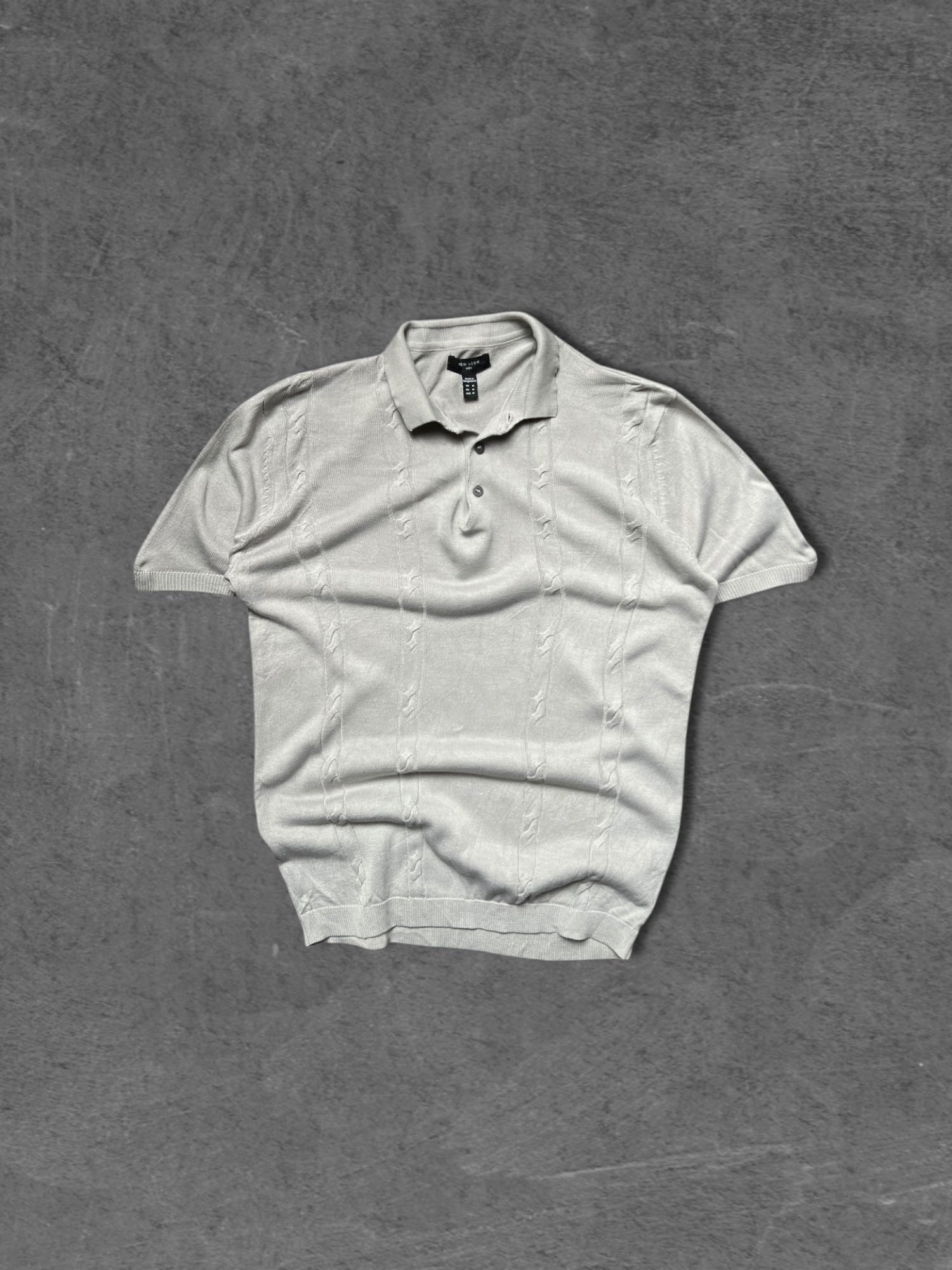 NEW LOOK GREY KNITTED POLO