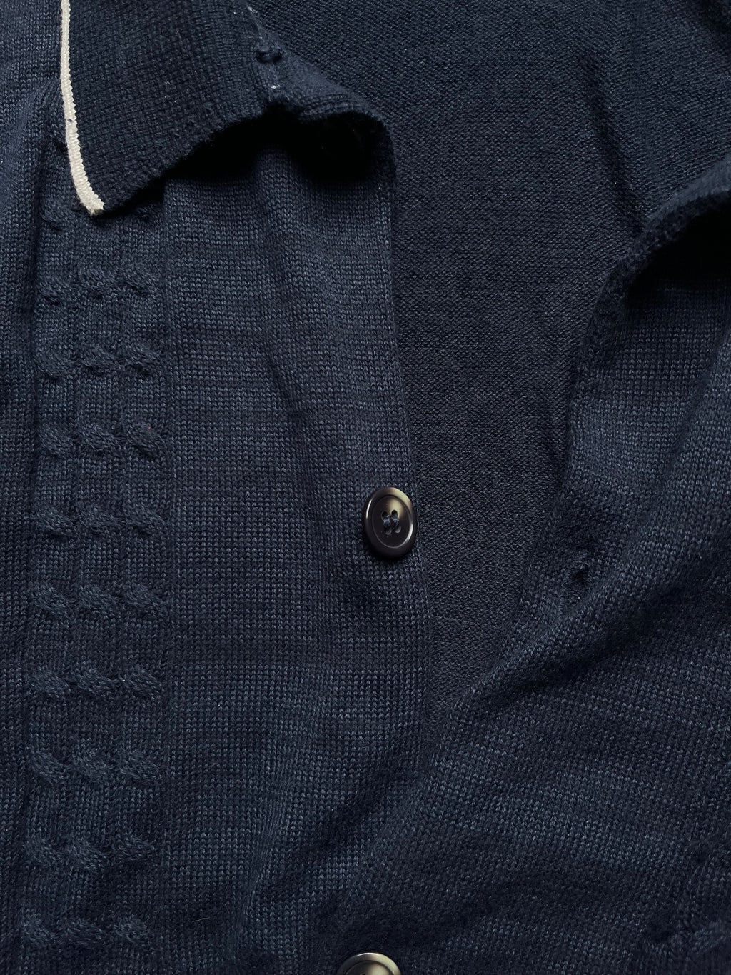 EASY Knit Polo Collar Cardigan with Cable Detail