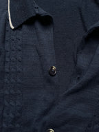 EASY Knit Polo Collar Cardigan with Cable Detail