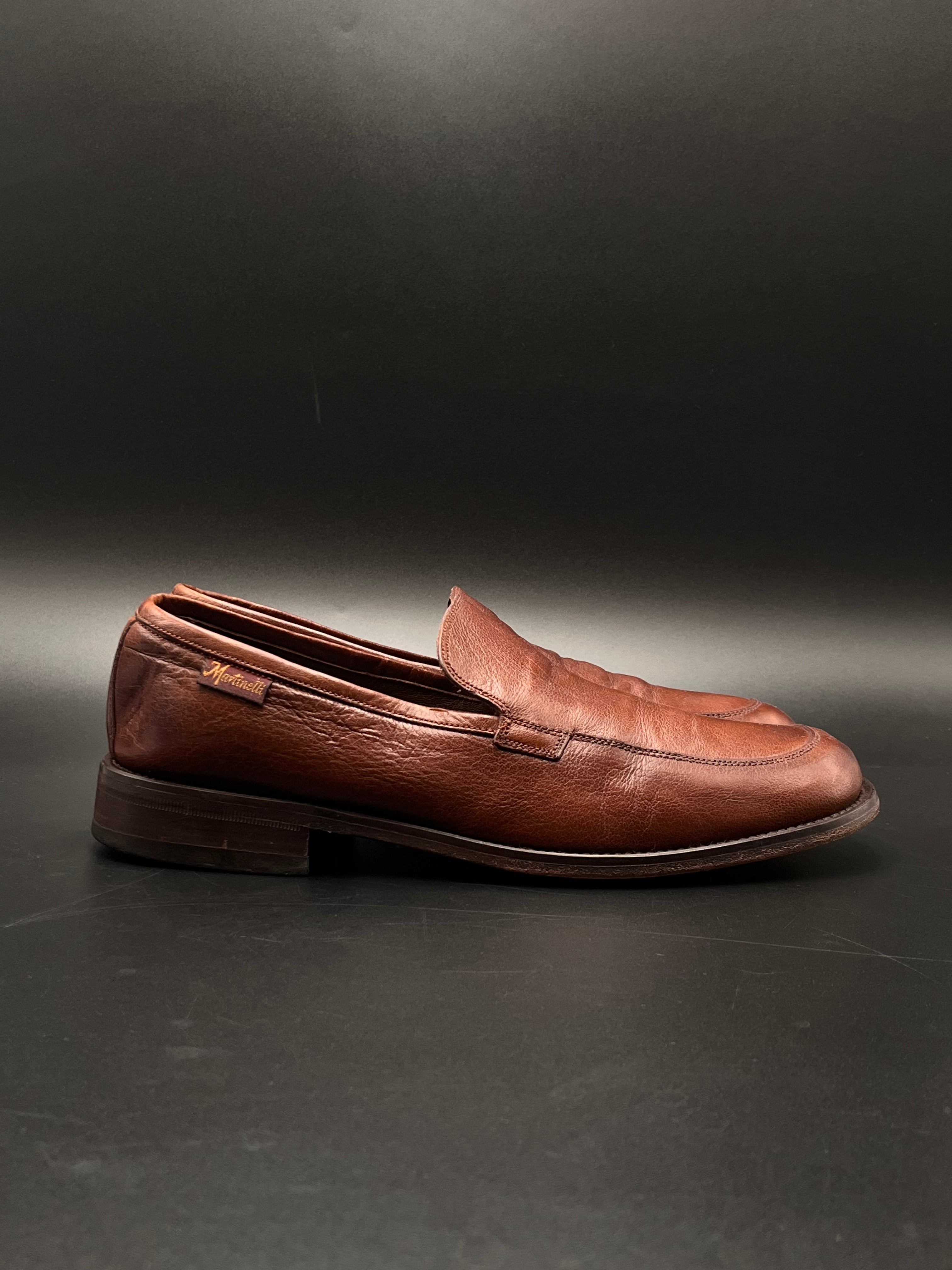 Martinelli Tan Brown Wide Toe Leather Loafers
