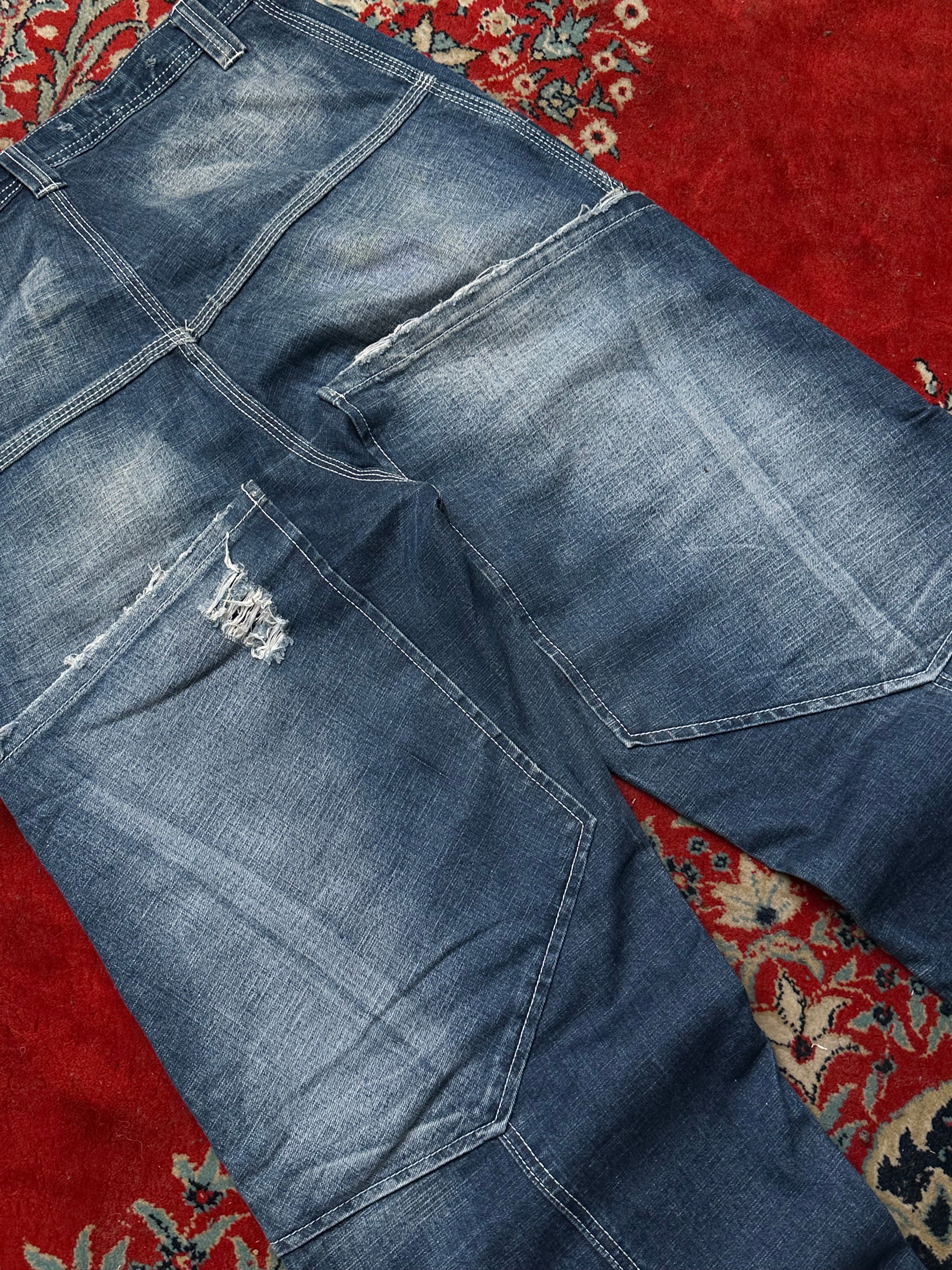 KULT Panelled BAGGY NON STRETCH DENIM CARGOS