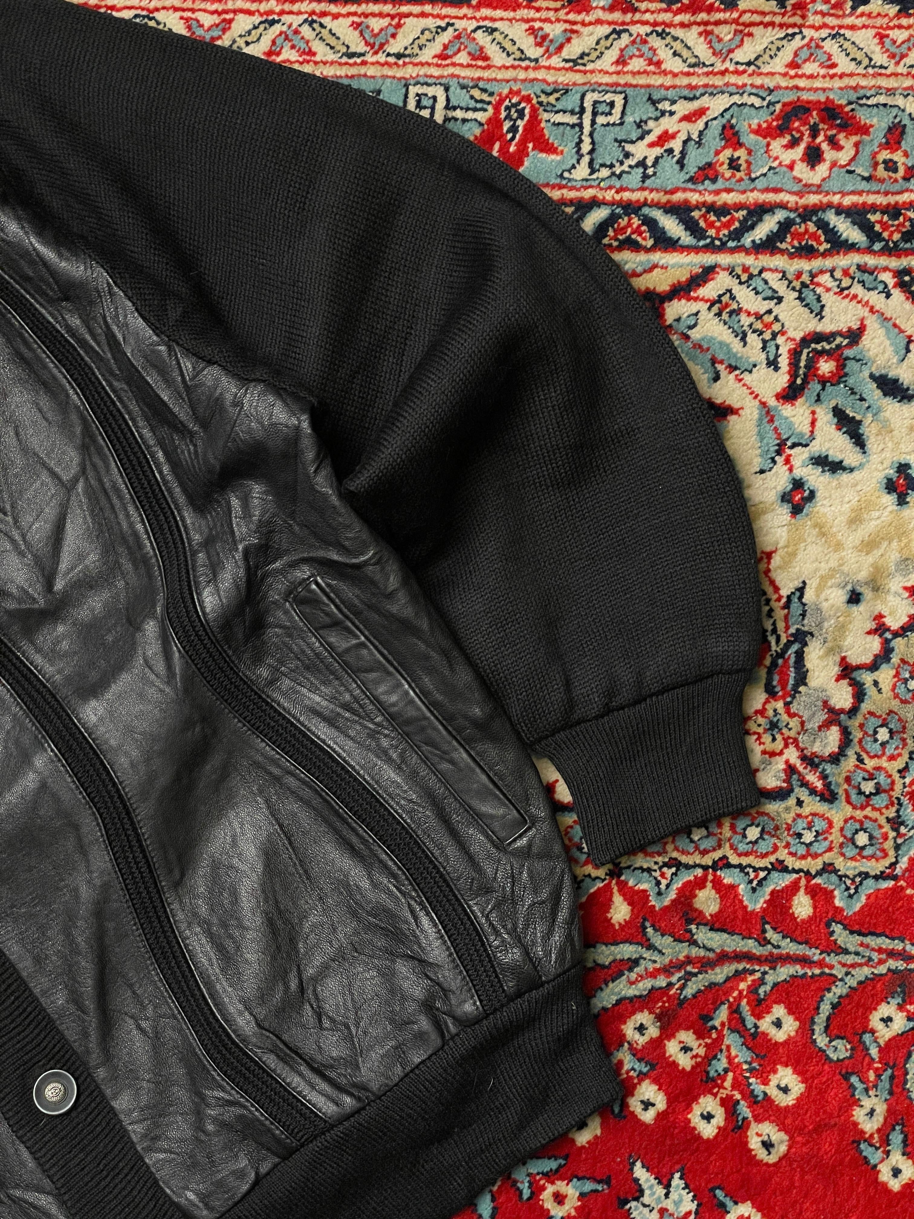 Crocodile VINTAGE LEATHER/WOOL RELAXED FIT CARDIGAN